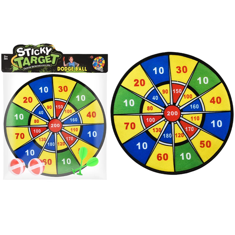 Customized 36CM sport toys hang design cloth dartboards kids mini board game with sticky balls and darts