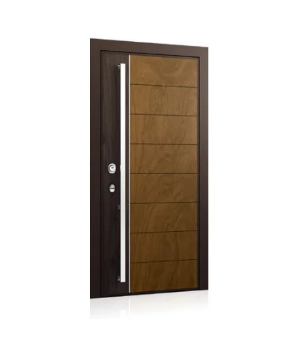 High quality Elegant Plain Shutter  Frost Resistance Sound Insulation Aluminum Entrance Door DOMANI Only Line