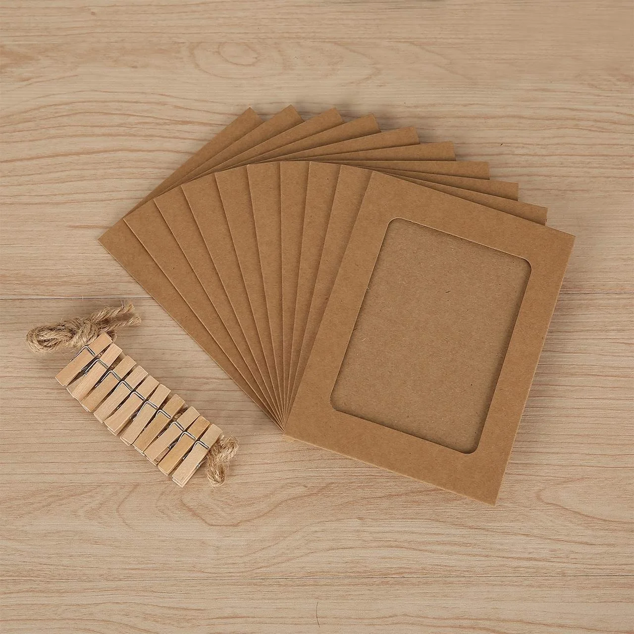 Plastic Cardboard Photo Frames 30 Clothespins With 3 Ropes For Home Wall Decor Made In China