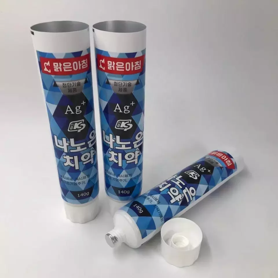 Wholesale Custom Print Logo Tooth Paste Tube Squeeze Aluminium Plastic Empty Toothpaste Tube