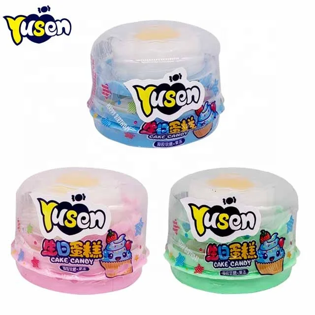 Wholesale DIY Birthday Cake Set 3-in-1 Halal Gummy Toy Candy Fruity Jelly Pudding and Popping Candy