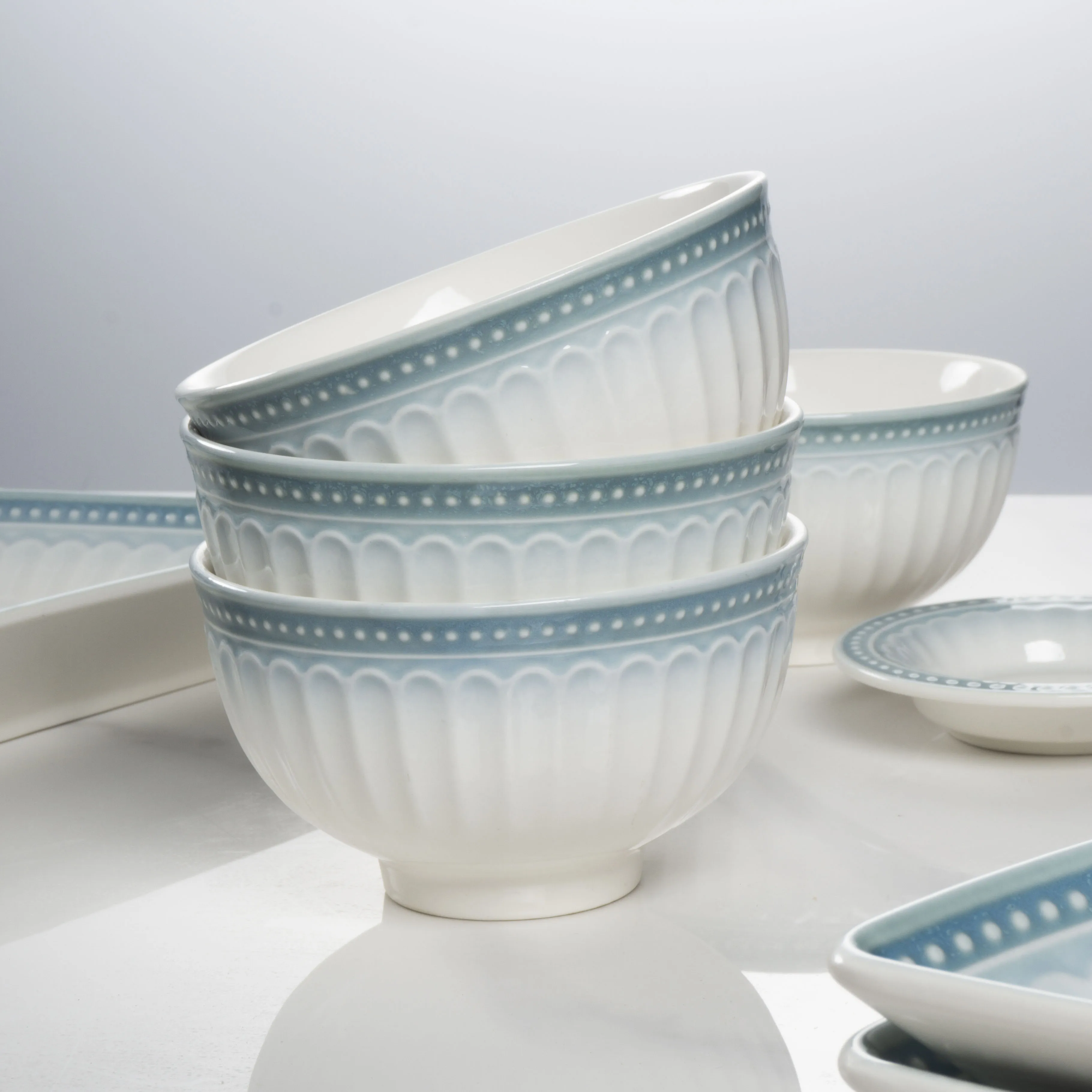 Bohemian Ceramic Gift Box Send gift set colorful cheap color box packaging Modern Style Ceramics Bowl pieces set