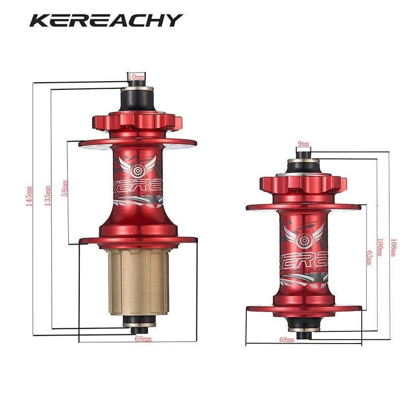 KEREACHY wholesale custom KR4002F/R quick release disc brake hub 28 32 36 hole mountain bike hub front 2 rear 4 bearing MTB hub