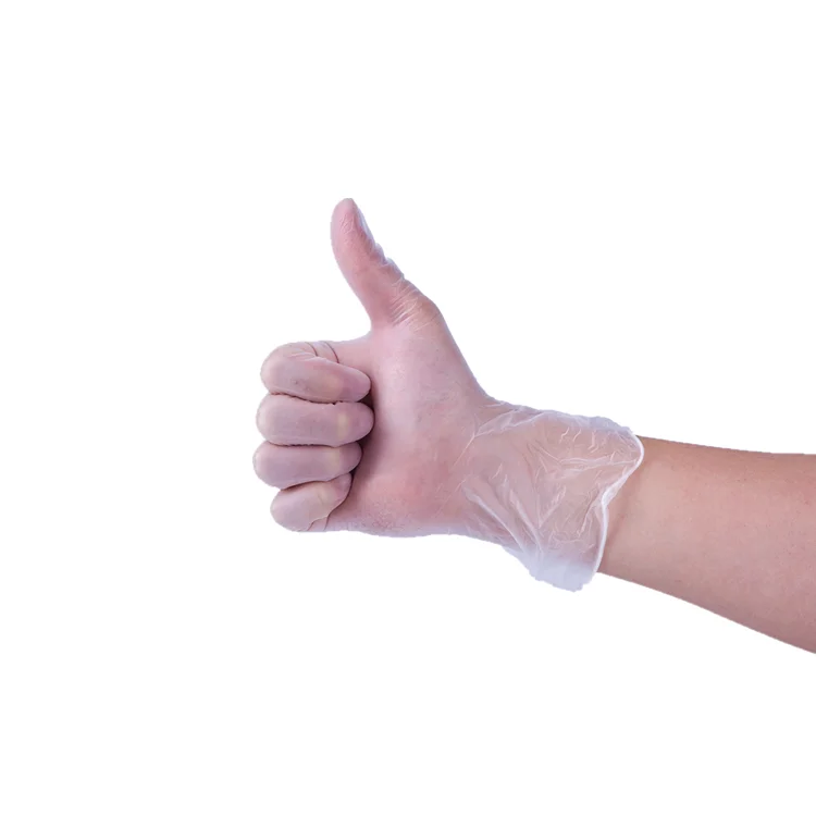 Factory supply transparent non sterile food grade vinyl disposable gloves (1600311057469)