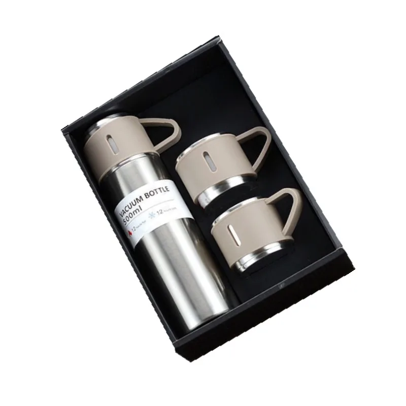 Wholesale Supplier 16oz Travel Coffee Mugs Double Wall Business Gift Set Vacuum Insulated Thermal Bottle and Cups for Coffee