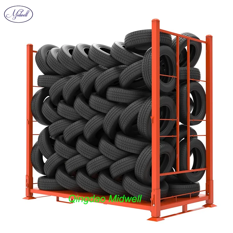 Commercial cheap btr stackable powder coating adjustable mobile truck warehouse tire racking for sale