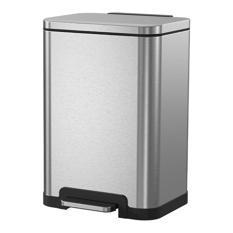 Wholesale home Kitchen Stainless Steel Nordic Trash Can hotel bathroom Metal Waste Bin 50L Pedal Bin Recycling Bins