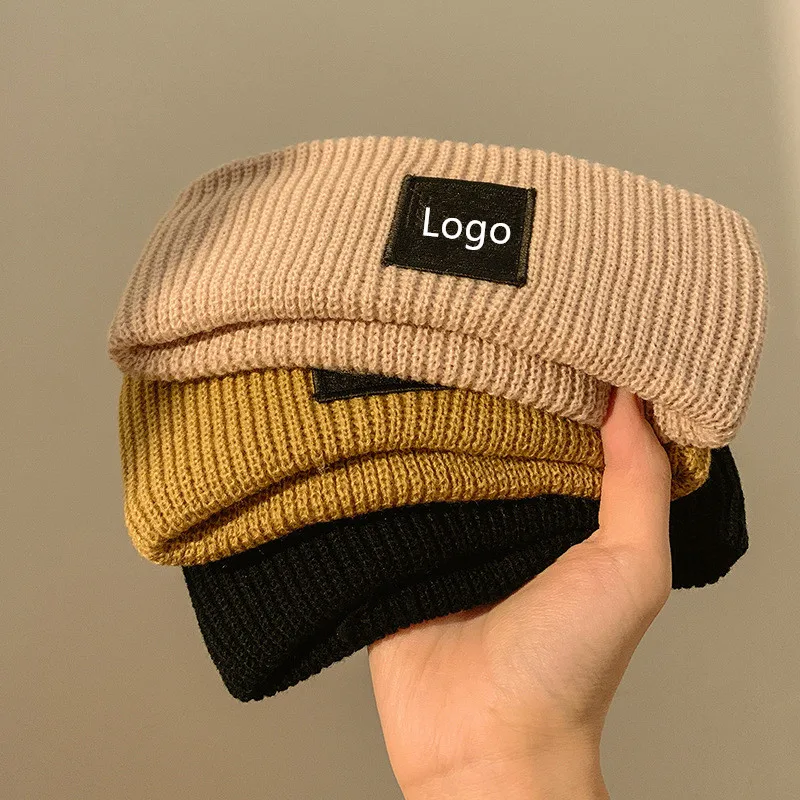 Пользовательские Зимние головные уборы, вязаные уши с нашивкой, логотип, повязка на голову, акриловые шляпы для женщин