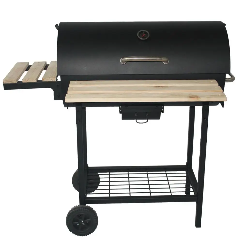 
Modern high quality portable outdoor rack with trolley picnic gravity charcoal bbq grill 