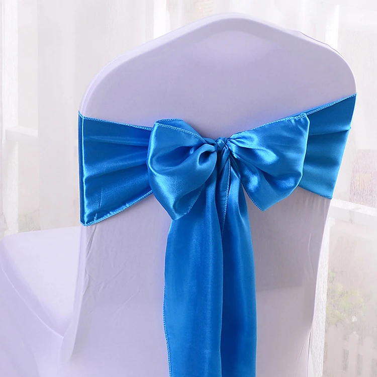 Ribbon Chair Back bow tie Ribbon Band Chair Stain Sashes For Wedding Party Event