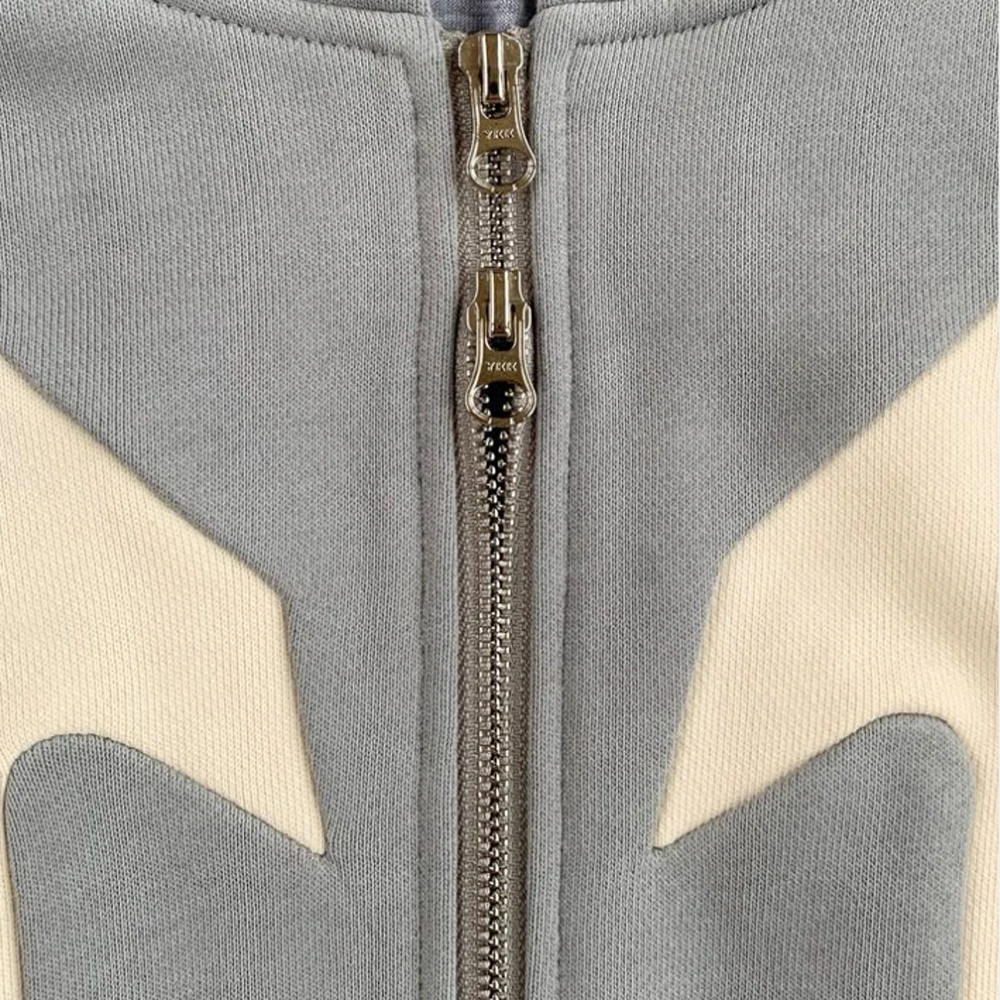 Heavy Weight Two Tone Colors Block Contrast Stitching Hoodie Patchwork 3D Embroidery Patches Painted Oversized Hoodies For Men