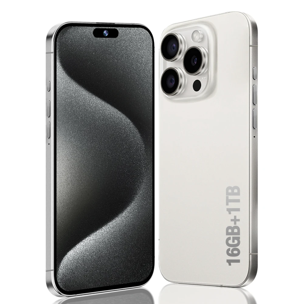 Hot Selling New Phone 15 Pro Max 6.8 Inch 16GB+1TB 48MP+108MP Big Screen Cellphone Smartphone 5G Mobile Cell Phone