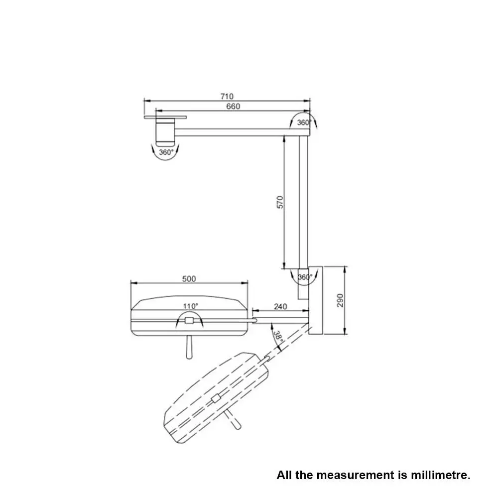 Hongan Medical Manufacture Medical Operation Room Operating Scialitic Surgical Lamps Led Shadowless Lights