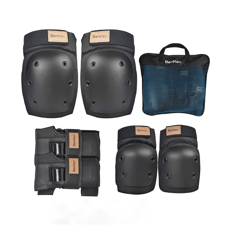 Benken Kids 6 Pcs Roller Skating Inline Skateboard Cycling Wrist Protector Guard Elbow Knee Pads Protective Gear