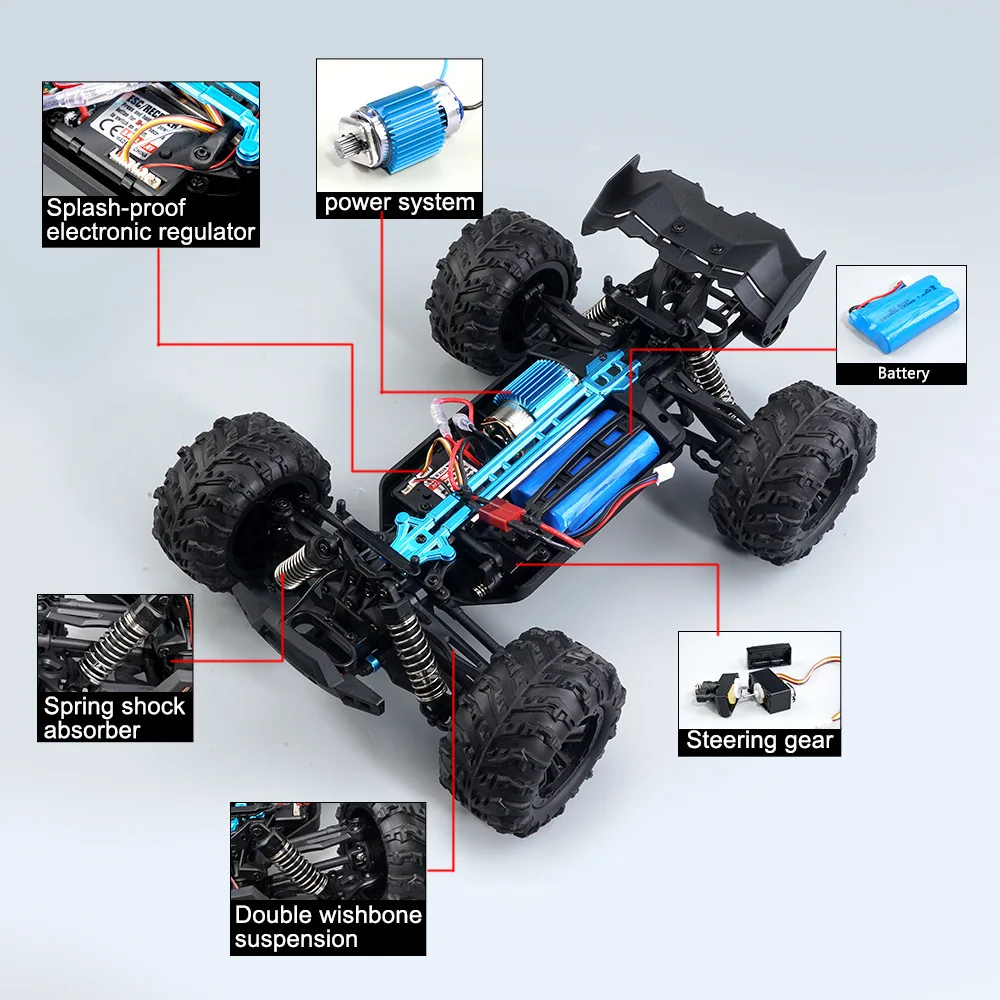 16101 RC Car 38KM/H High Speed Racing Remote Control Car Truck for Adults 4WD Off Road Monster Truck Climbing Vehicle