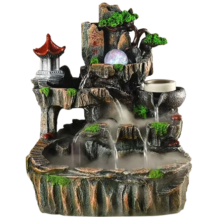 Rockery and Water Fountain Decoration Feng Shui Ball Lucky Alpine Water Curtain Wall Circulation Feng Shui Wheel Fish Pond
