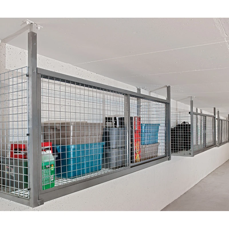 Metal storage cage double tier wire mesh storage locker freestanding lockable storage cage