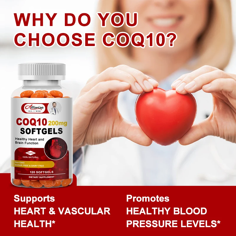 OEM 60pcs Herbal Supplement Soybean Oil Extract COQ10 Softgel Capsule for Healthy Heart and Brain function