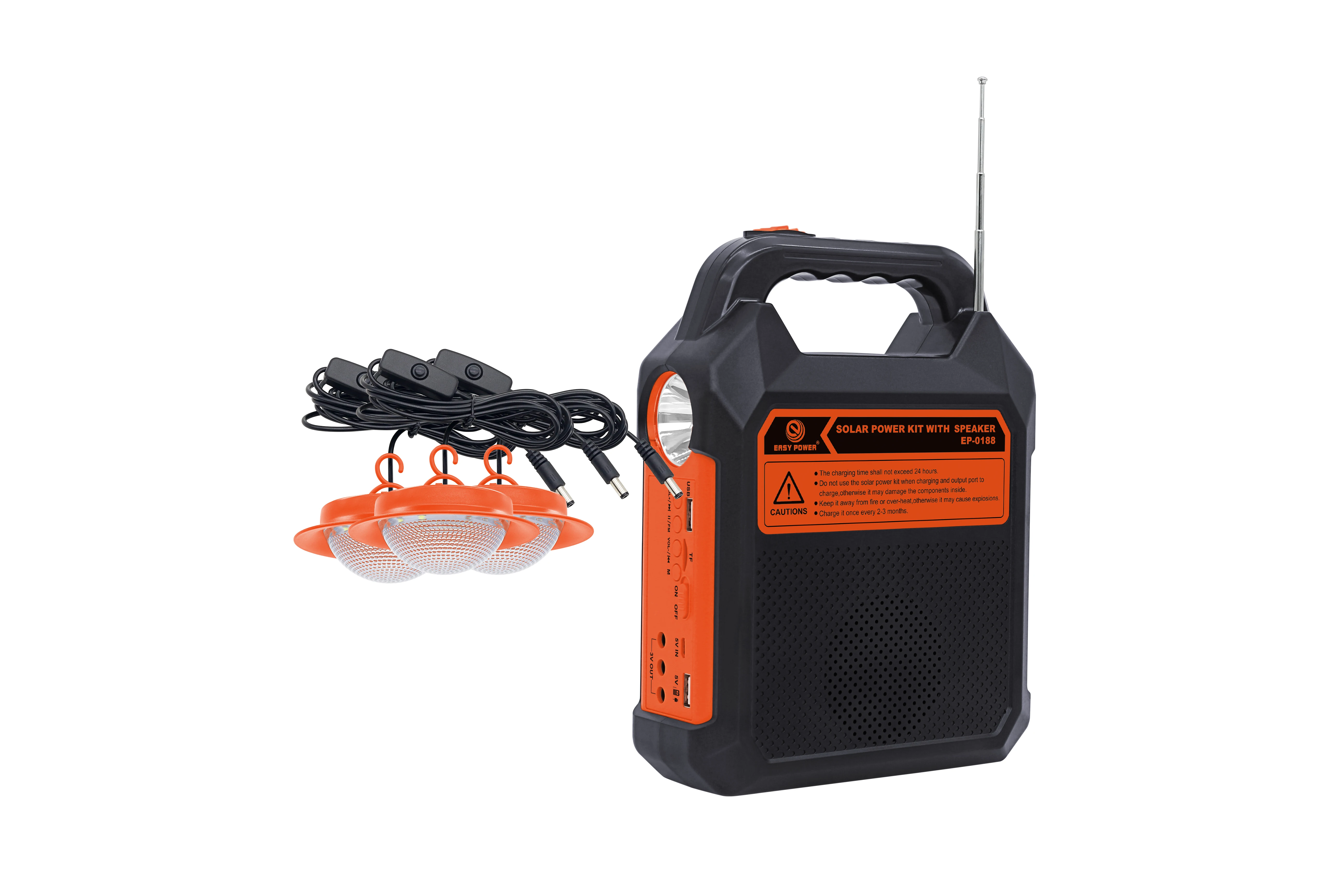 solar lighting system speaker fan with Wireless speaker TF USB FM Radio