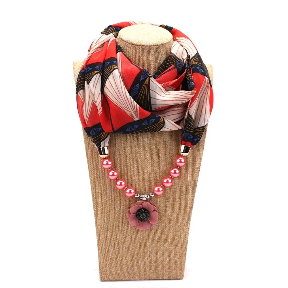 Женское шифоновое ожерелье с жемчужинами на весну и осень-зиму