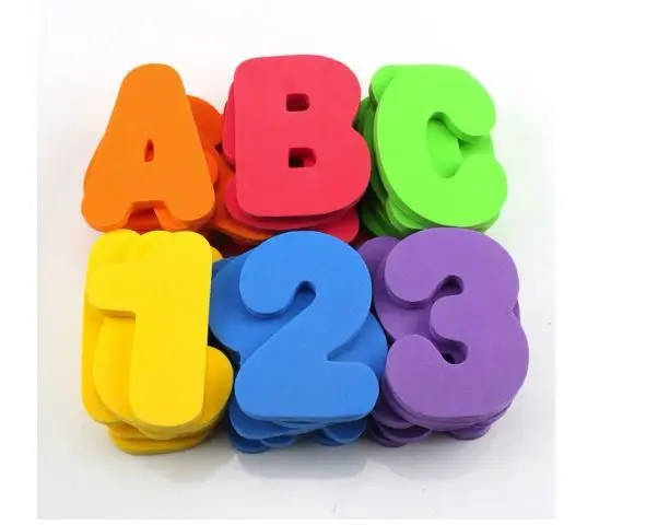 
2020 DIY Kids Toys 36 Pcs A-Z Letters And 0-9 Numbers Kids Eva Foam Mat Educational Craft Bathing Toys Stickers 