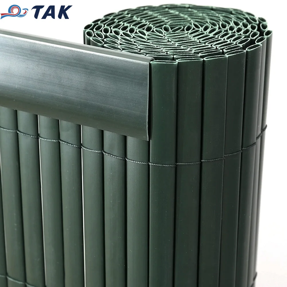 Good Quality 180*300cm Grey Slat Panel Roll Privacy Bamboo Screen Fence Garden Pvc Sichtschutzmatte For Balcony