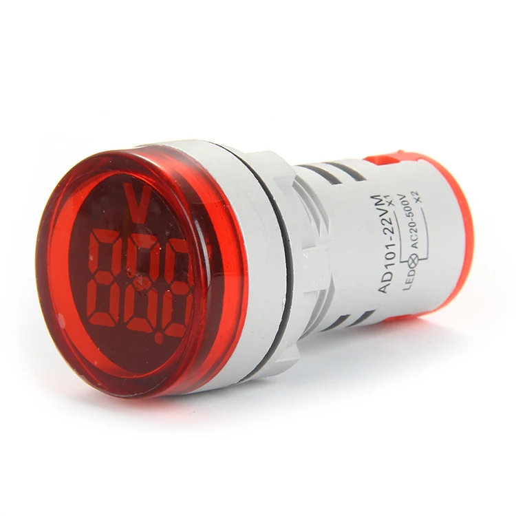 AD101-22VM DC 6V-600V Small Digital Tube Indicator Round Panel Voltmeter