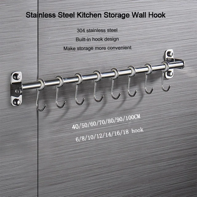 Decorative Hanging Hook Wall Mounted Clothes Hanger Rail Coat Rack Stainless Steel Clothe wall hooks