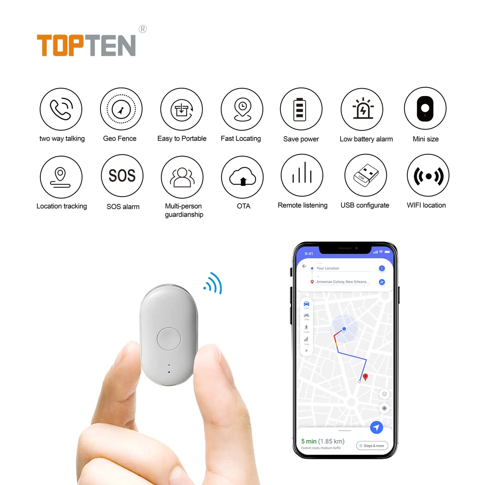 Дети старшая безопасности LBS Wi-Fi GPS и местоположения тревожная кнопка 2G PT88