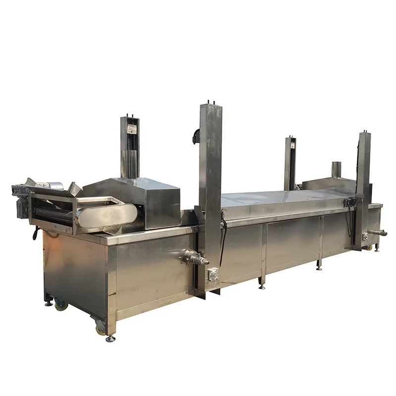 Commercial Chicken Steak Frying Machine Potato Banana Chips Gas Deep Fryer Machine Continuous Oil-water Separation Frying Line
