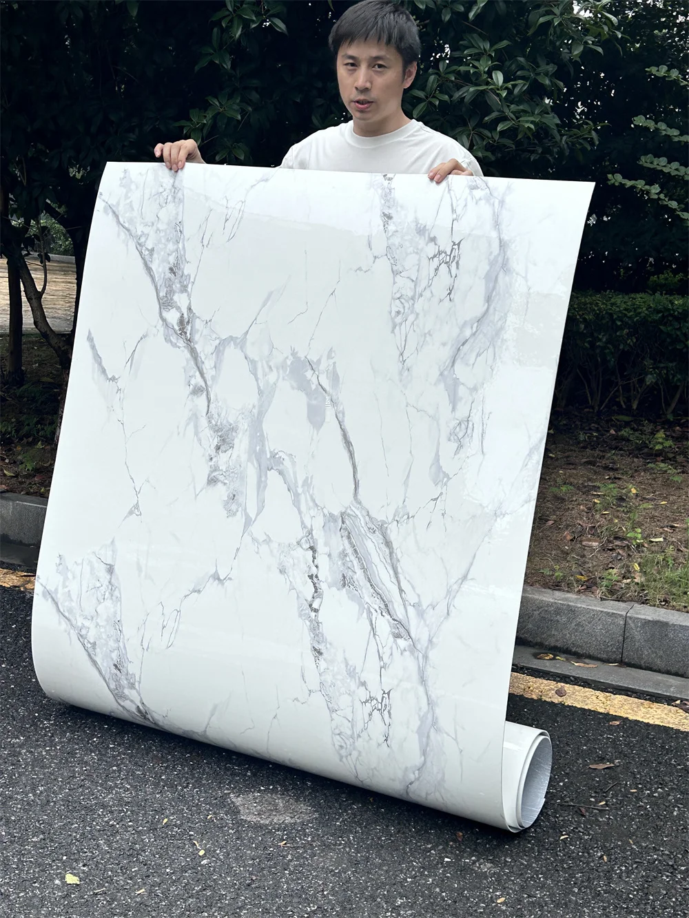 customized product size 1220*3000mm Peel And Stick Wall papers For Home Bathroom Self-adhesive Marble Sticker Decor Wallpaper