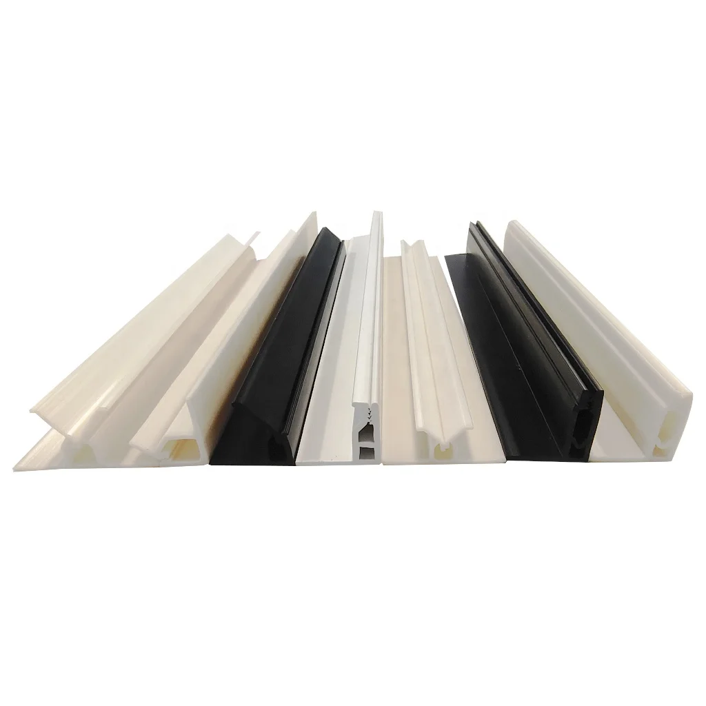 Custom PVC T Profile White black moving doors and Windows PVC shaped track custom PVC profile