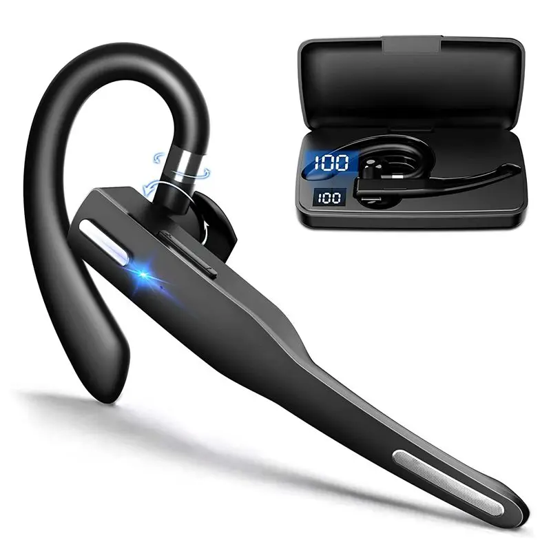 YYK-525 Single Ear Headset Wireless Ear Hook Earpiece Hands-Free HD Call Headphone Earphone with Mic for Driving Business Office