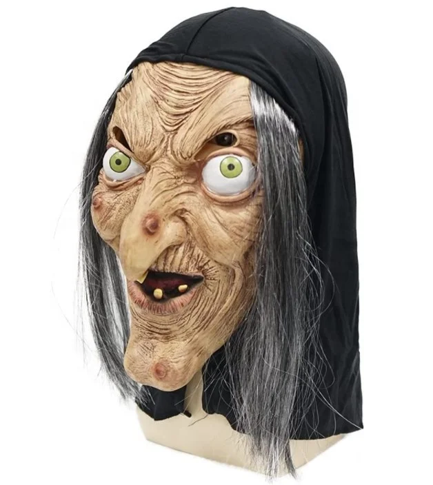 Halloween Horror Witch Mask Latex Head Witch Granny Masks Stage Performance Props Events Cosplay Party Supplies