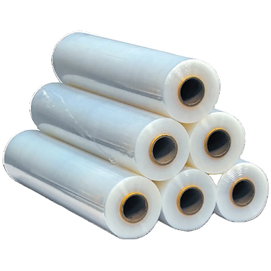 China Factory Transparent  Pe Hand and  Machine Stretch Film Rolls Packaging film  clear cling film