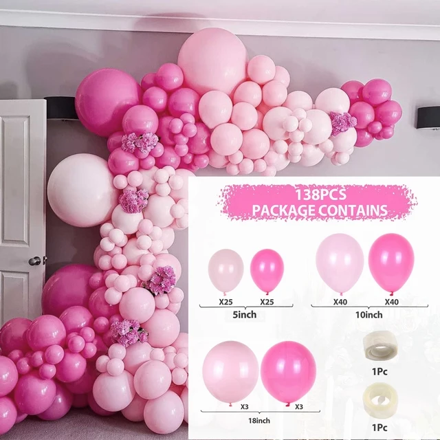 wholesale metal balloon arch pink garland happy birthday balloons set valentines day gift balloons set kit party decoration