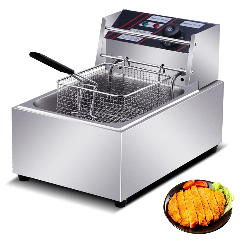 Deep fryer stainless steel table top kitchen equipment commercial electric fryer 10L chicken meat frying machine