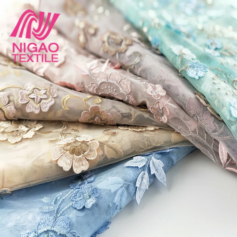 Новый дизайн, 3d цветочное кружево, тюль, вышитая ткань для платья