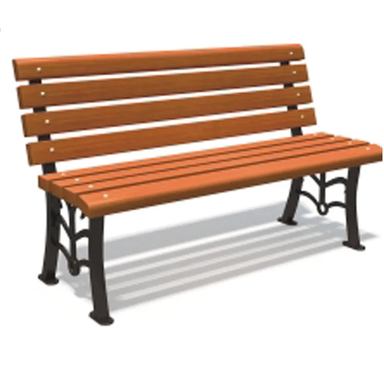 Newest wholesale park chair bench garden 3 seater steel wooden outdoor benches cast iron sides With Long Service Life