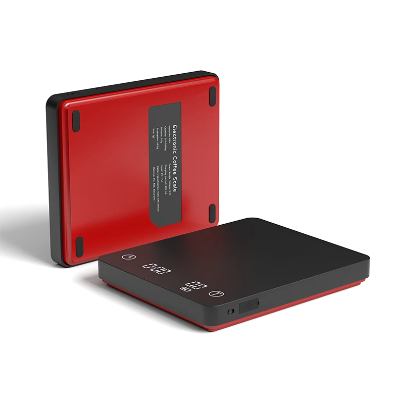 Touch Button LED Kitchen Scale Black Hand Pour USB Timer Ultrathin Espresso Coffee Drip Scale With Timer Baking Table