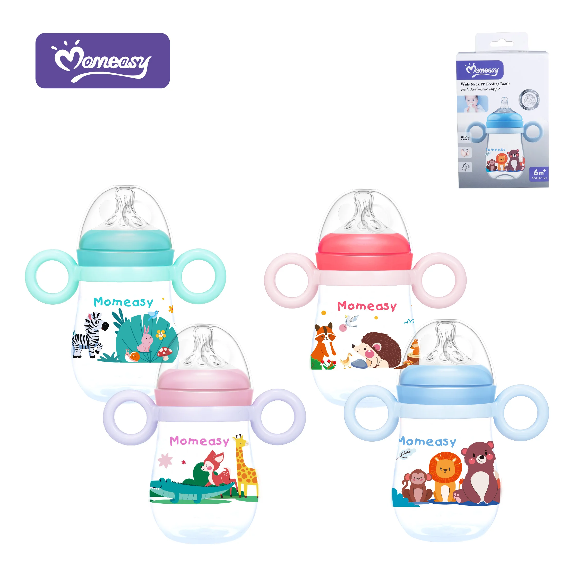 baby bottle Wholesale Momeasy 10oz/300ML Wide-neck Baby Feeding Bottle