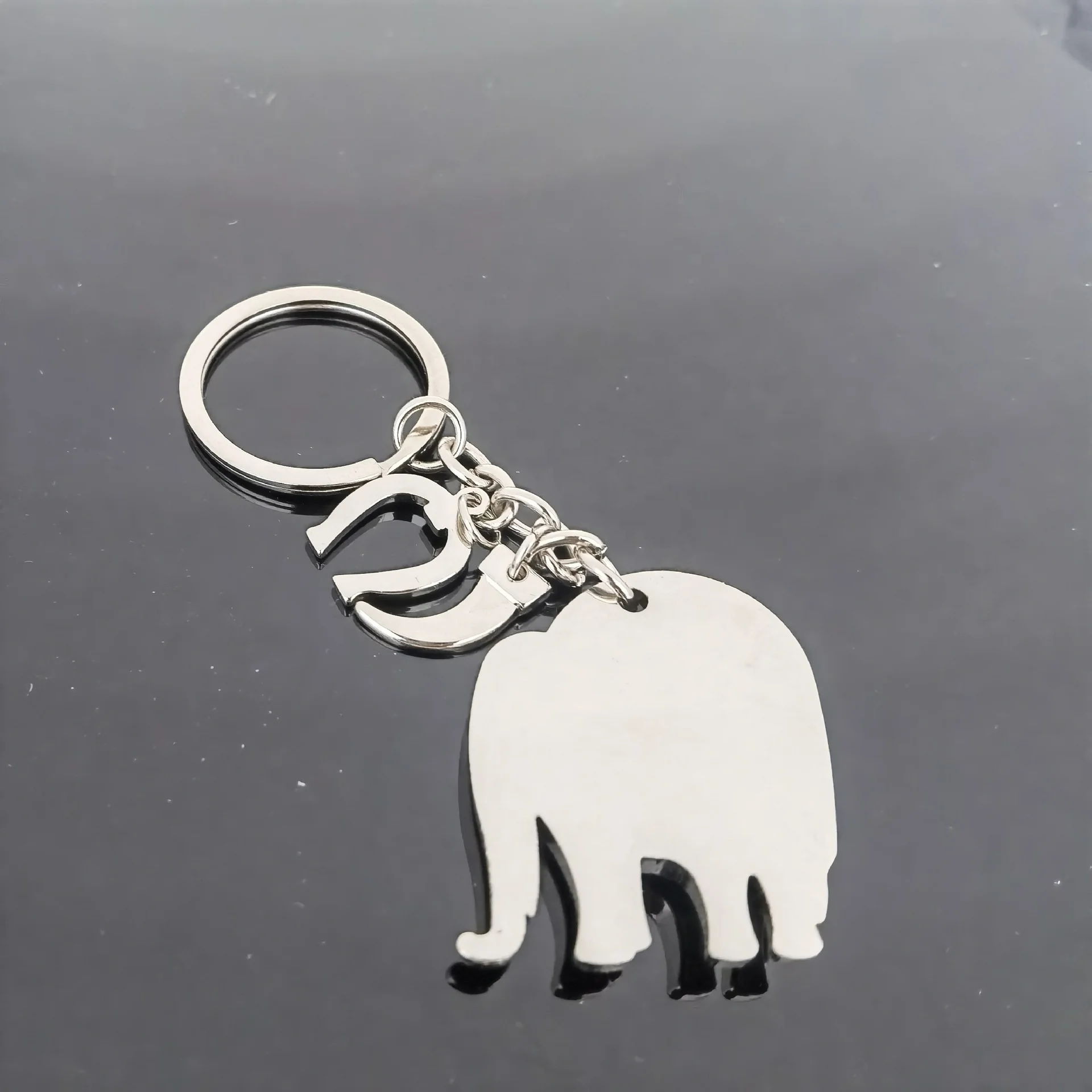 metal elephant keychain with crystal elephant key ring Thailand CD-KR400
