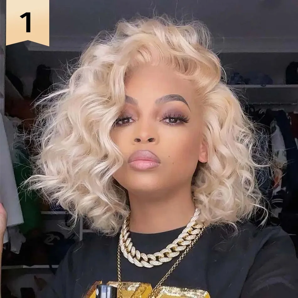 Top Quality 13x6 Glueless Full Hd Bob Lace Wig, Cheap 613 Hd   Wig, Pre Plucked Hd Lace Front Bob Wig