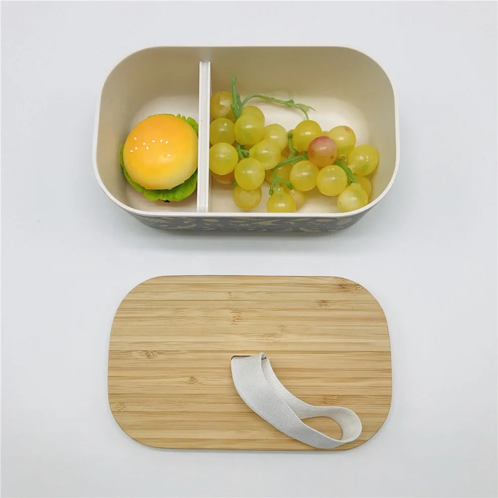 Eco Friendly Biodegradable Bamboo fiber deep divided lunch box PLA plant based lunchbox bento box microwave safe BPA free