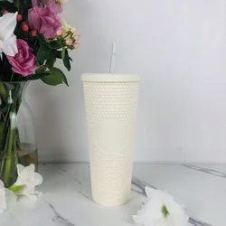 Hot Selling customized 24oz coffee cup Double Wall BPA Free Plastic Cup tumbler cups Studded Tumbler with Straw