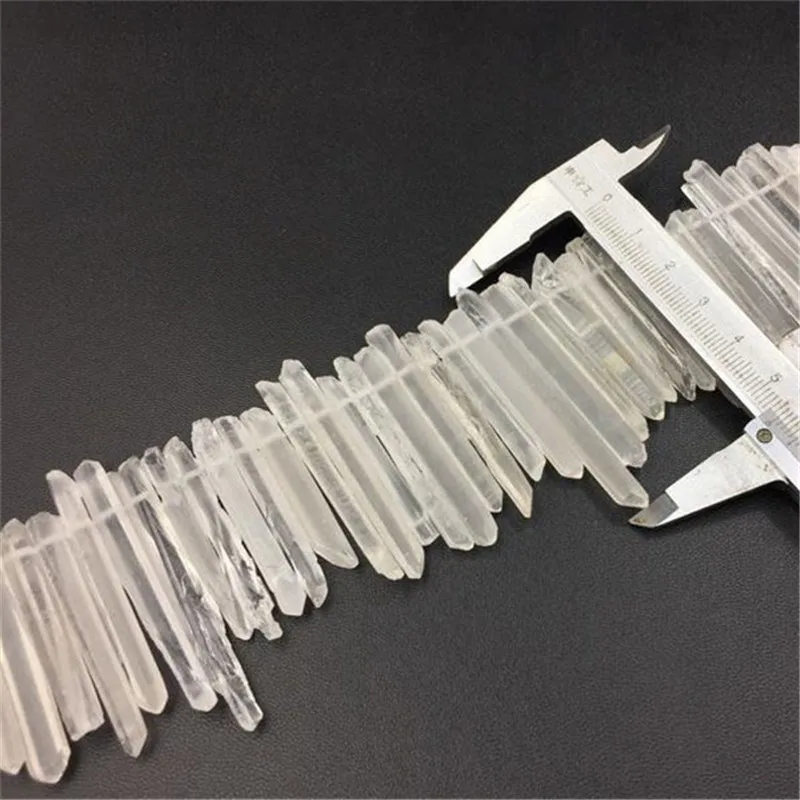 Extra Thin! Raw Slender Quartz Crystal Points Long&Thin Crystal Stick Beads Rough Quartz Points Spike supplies 3-5x35-55mm