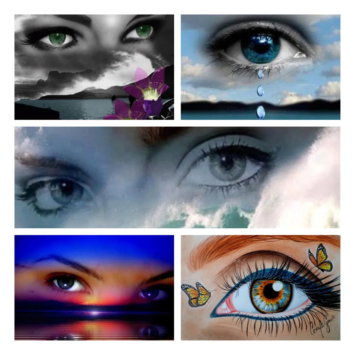 Beautiful eyes high quality wholesale full diamond painting 5D painting diamond Kit
