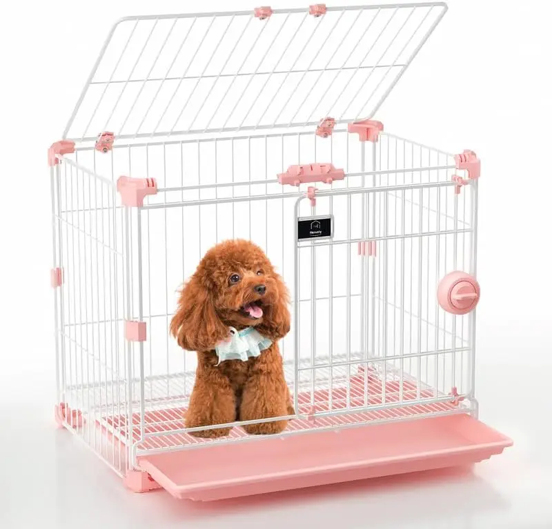 Multiple Sizes Dog Cage Household Teddy Pet Indoor dog Iron dog Cage Pet Cages With Wheels