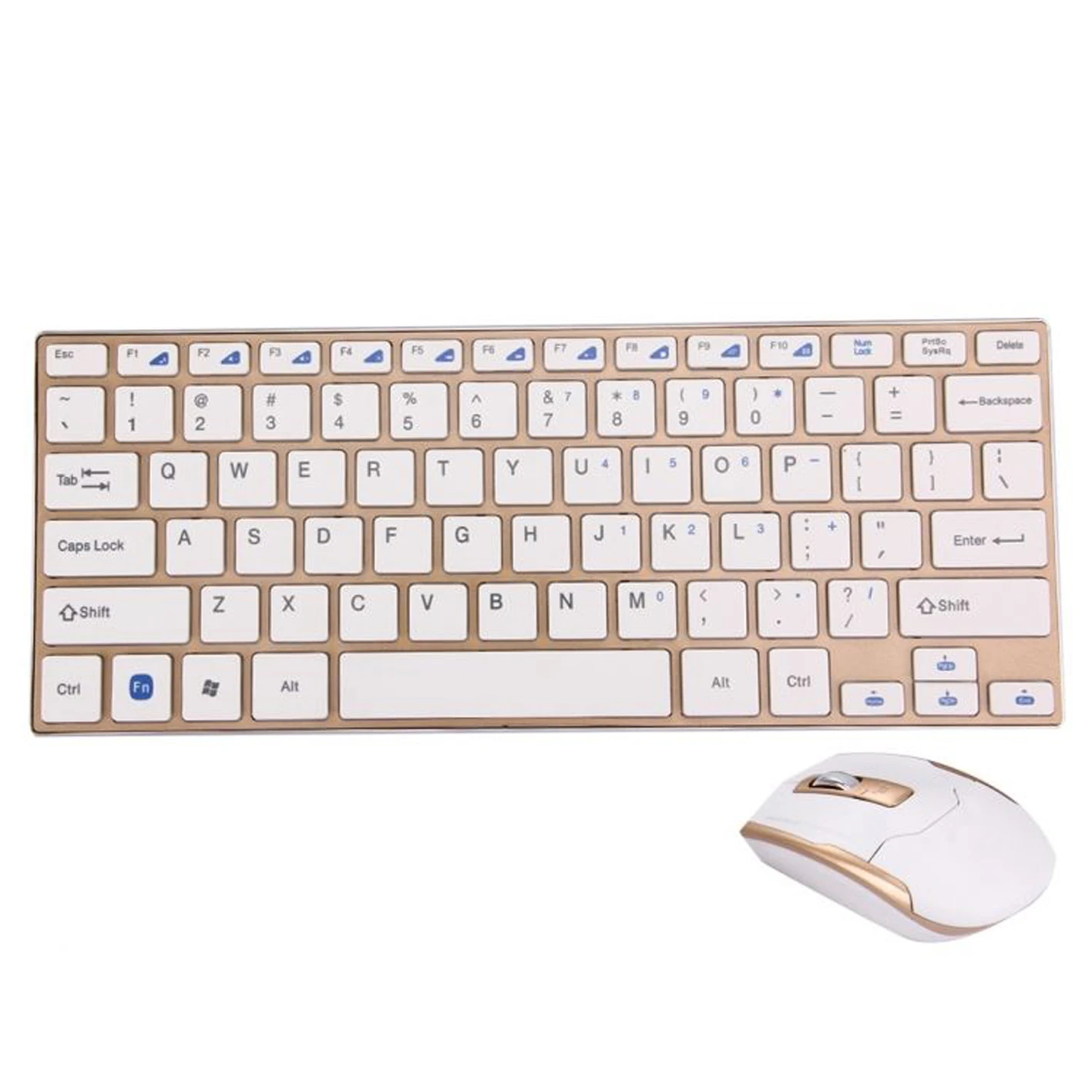 Wholesale Fast Shipping Hot Office Multi-color Metal Slim Anti-slip Portable 78 Keys Wireless BT Keyboard And Mouse Combo