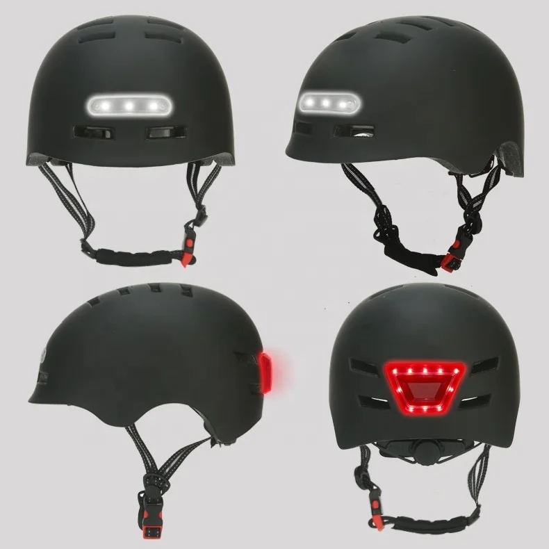 Riding safety protection led Helmets commuting scooter Bike Bicycle Helmets With Usb Charging Illuminated Warning Light